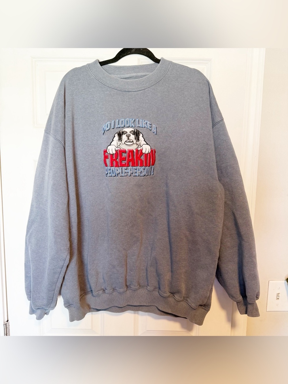 Vintage Big Dog embroidered people person dog crewneck.